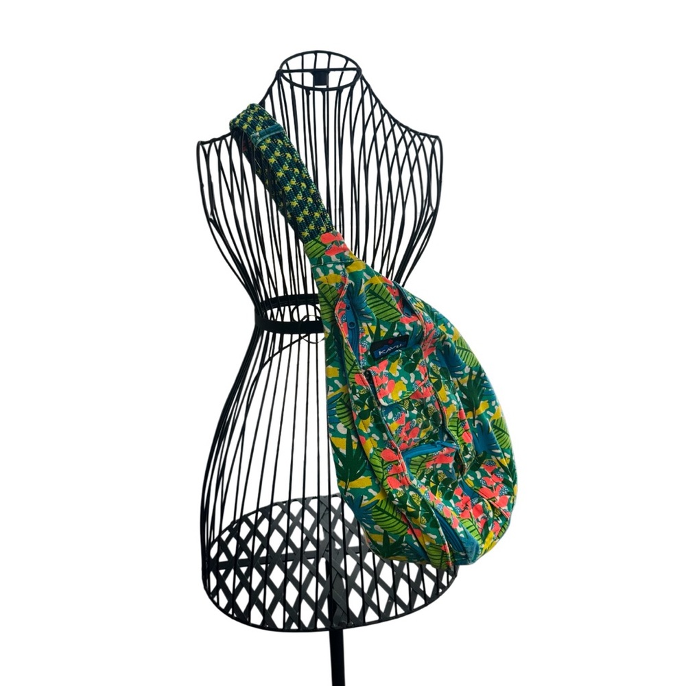KAVU Rope Sling Bag Tropical Print